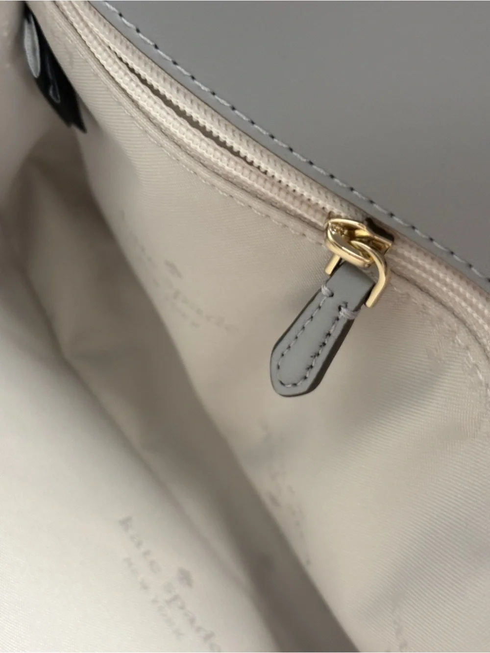 kate spade Two-Tone White and Light Gray Pebbled Leather Crossbody